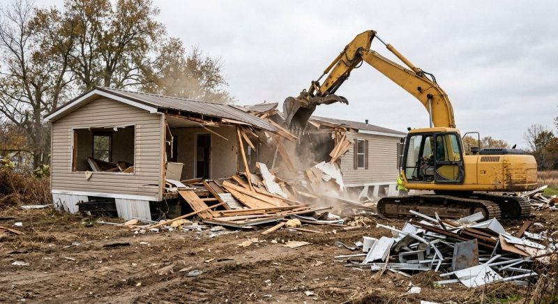 Double Wide Demolition in Katy, TX