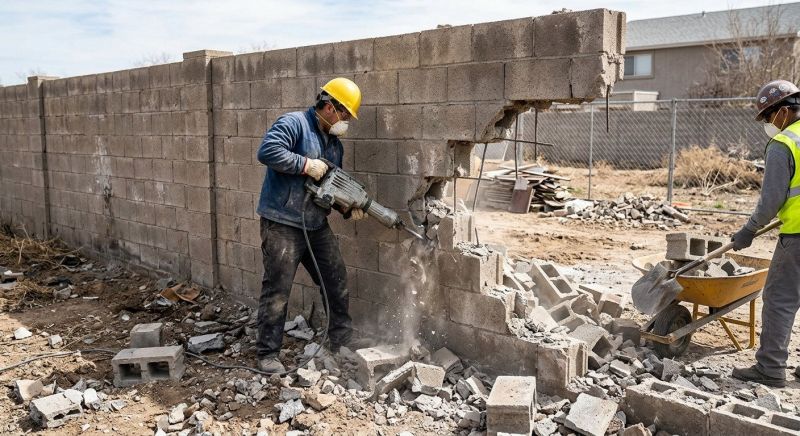 Block Wall Demolition in Bergen County, NJ